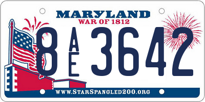 MD license plate 8AE3642