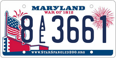 MD license plate 8AE3661