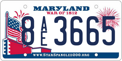 MD license plate 8AE3665