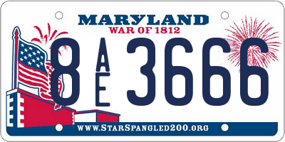 MD license plate 8AE3666