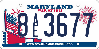 MD license plate 8AE3677