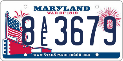 MD license plate 8AE3679