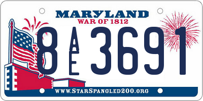 MD license plate 8AE3691