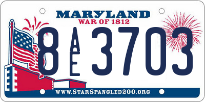 MD license plate 8AE3703