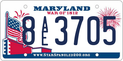 MD license plate 8AE3705
