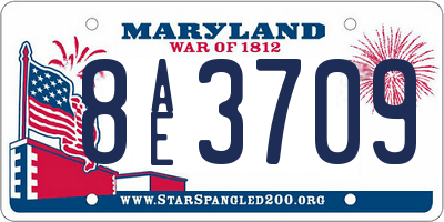 MD license plate 8AE3709