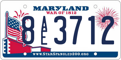 MD license plate 8AE3712