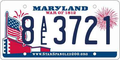 MD license plate 8AE3721