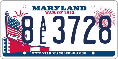 MD license plate 8AE3728