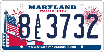 MD license plate 8AE3732