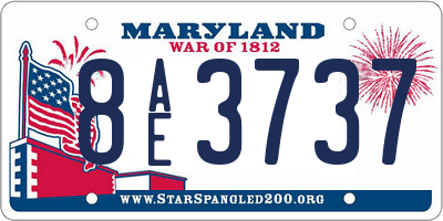 MD license plate 8AE3737