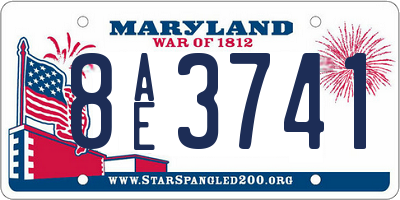 MD license plate 8AE3741