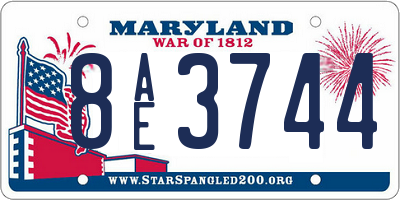 MD license plate 8AE3744