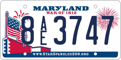 MD license plate 8AE3747