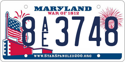 MD license plate 8AE3748