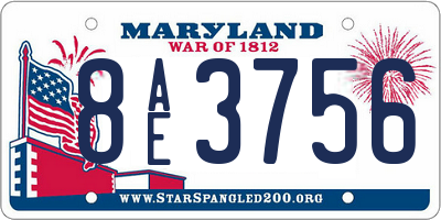 MD license plate 8AE3756