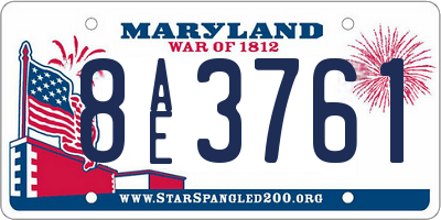 MD license plate 8AE3761