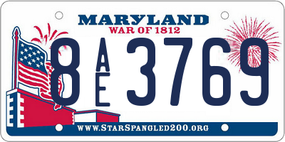 MD license plate 8AE3769