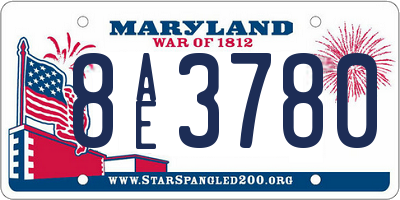 MD license plate 8AE3780