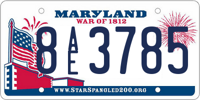 MD license plate 8AE3785