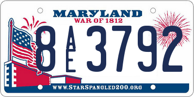 MD license plate 8AE3792