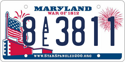 MD license plate 8AE3811