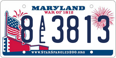 MD license plate 8AE3813