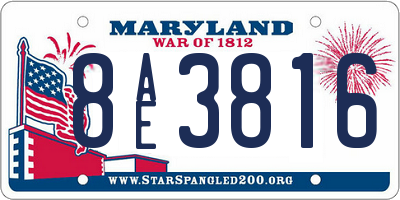 MD license plate 8AE3816