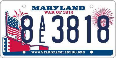 MD license plate 8AE3818