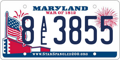 MD license plate 8AE3855
