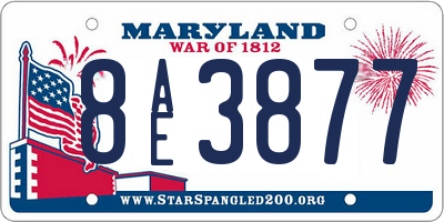 MD license plate 8AE3877