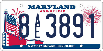 MD license plate 8AE3891