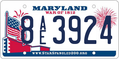 MD license plate 8AE3924