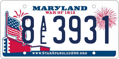 MD license plate 8AE3931