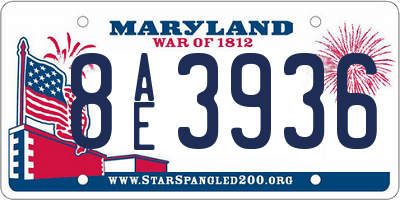 MD license plate 8AE3936