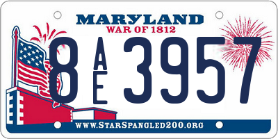 MD license plate 8AE3957