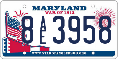 MD license plate 8AE3958