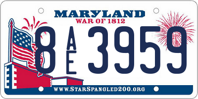 MD license plate 8AE3959