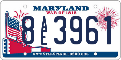 MD license plate 8AE3961