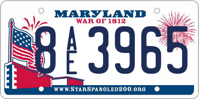 MD license plate 8AE3965