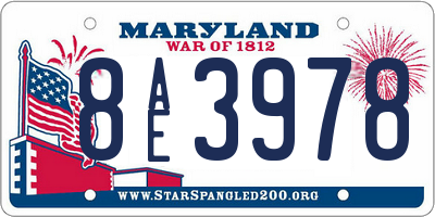MD license plate 8AE3978