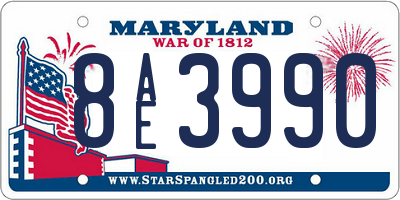 MD license plate 8AE3990
