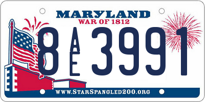 MD license plate 8AE3991
