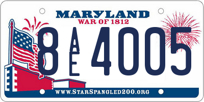 MD license plate 8AE4005