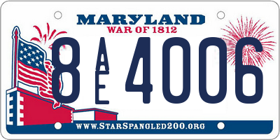 MD license plate 8AE4006