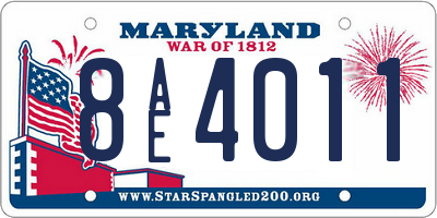 MD license plate 8AE4011