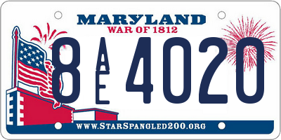 MD license plate 8AE4020