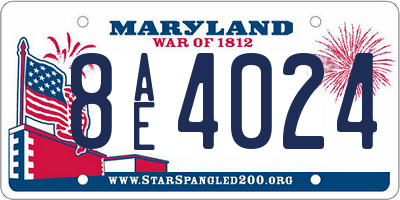 MD license plate 8AE4024