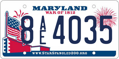 MD license plate 8AE4035