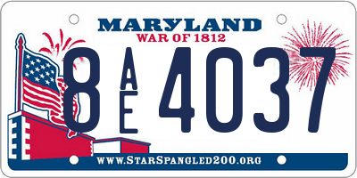 MD license plate 8AE4037